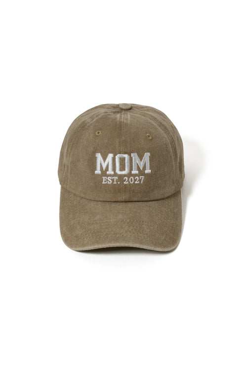 Nakışlı Şapka 2027 Mom Dad Şapka 2li paket Anne Baba Yıkamalı Kumaşlı Şapka Pamuklu Ayarlı