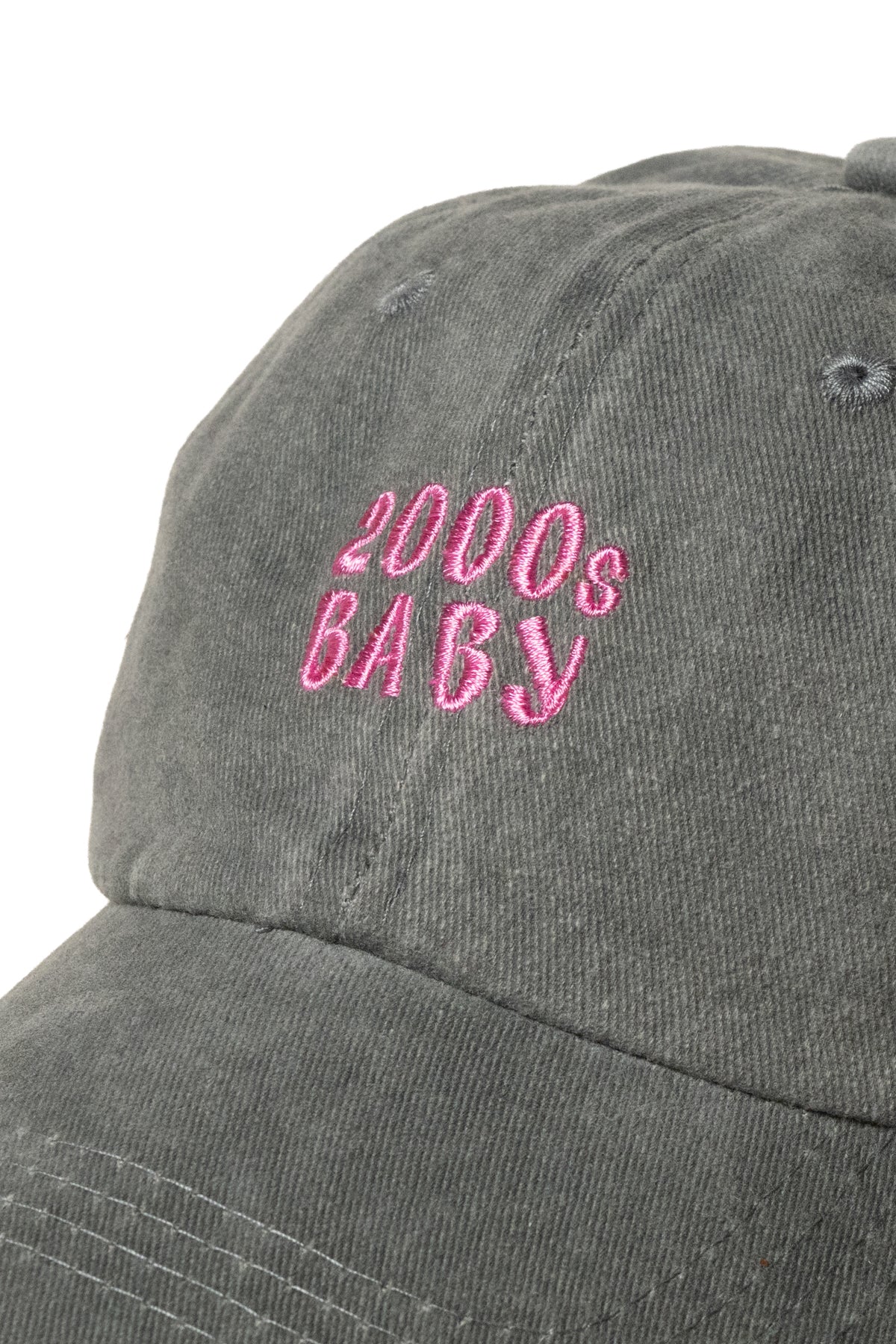 Nakışlı Şapka Y2K Streetwear Pamuk Şapka Eskitme Kumaşlı ve Yazı Nakışlı Pamuklu Şapka