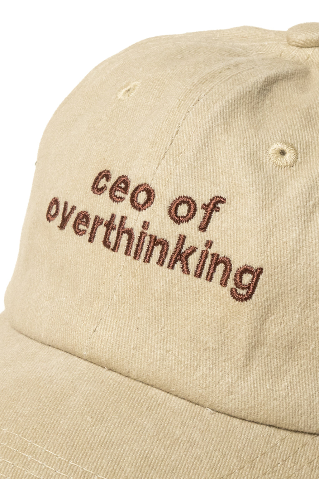 Yazı Nakışlı Şapka Pamuk Kumaşlı ve Ceo of Overthinking Sloganlı Şapka