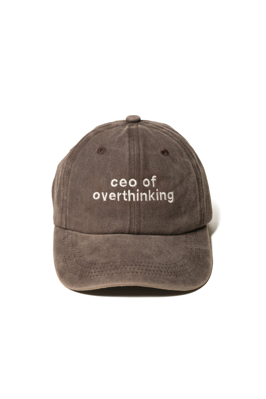 Yazı Nakışlı Şapka Pamuk Kumaşlı ve Ceo of Overthinking Sloganlı Şapka