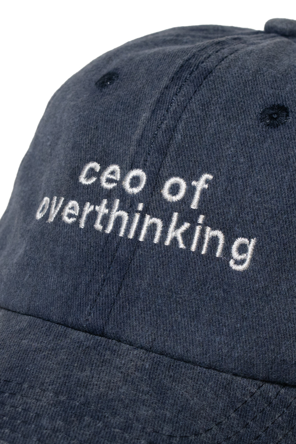 Yazı Nakışlı Şapka Pamuk Kumaşlı ve Ceo of Overthinking Sloganlı Şapka