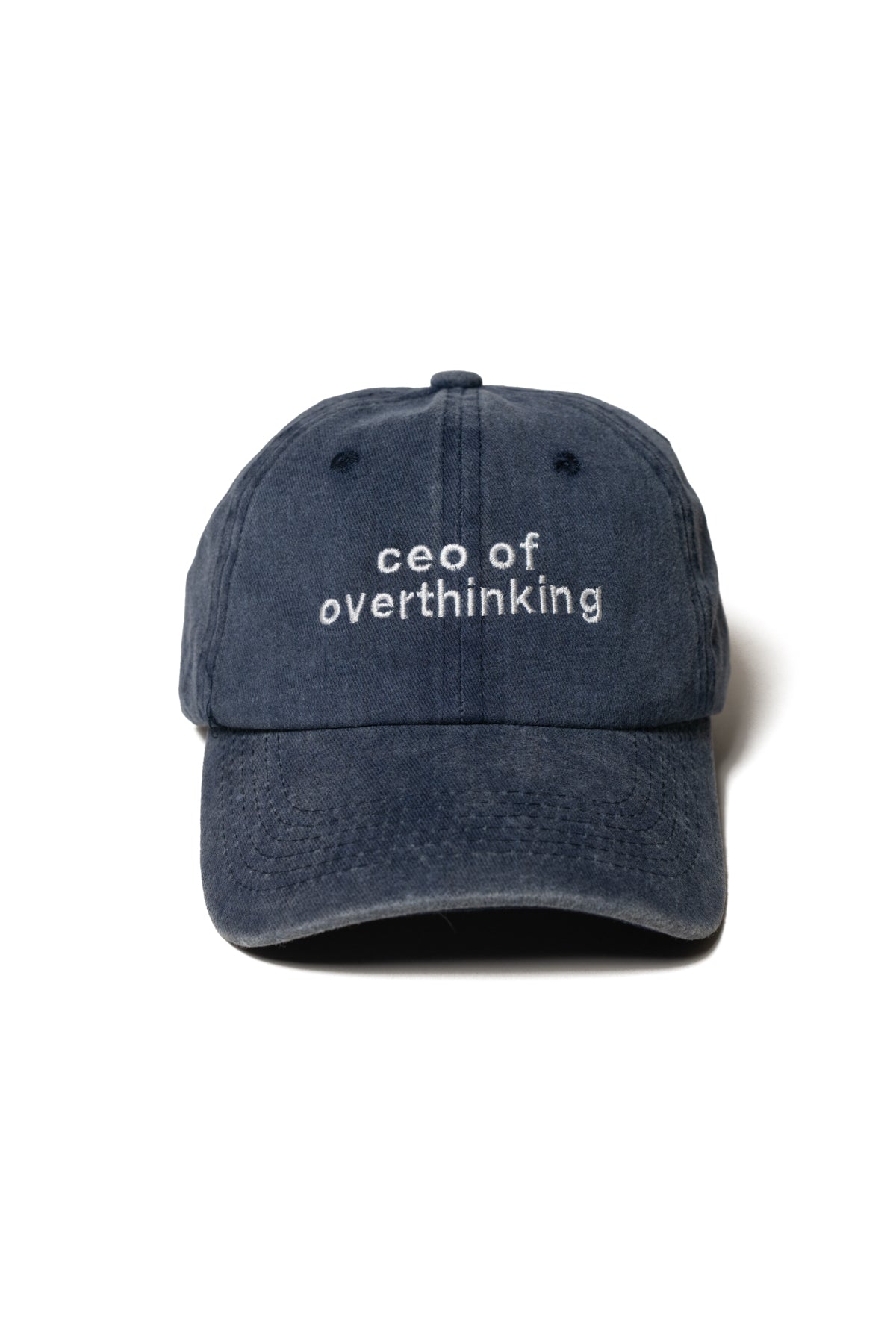 Yazı Nakışlı Şapka Pamuk Kumaşlı ve Ceo of Overthinking Sloganlı Şapka