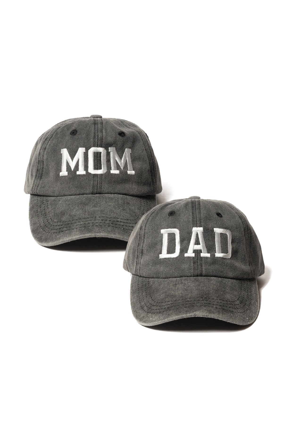 Nakışlı Mom Dad Anne Baba Şapka 2li Paket Yıkamalı Kumaşlı ve Yazı Nakışlı Şapka Pamuklu Siperlikli Ayarlı Şapka Günlük Tarz