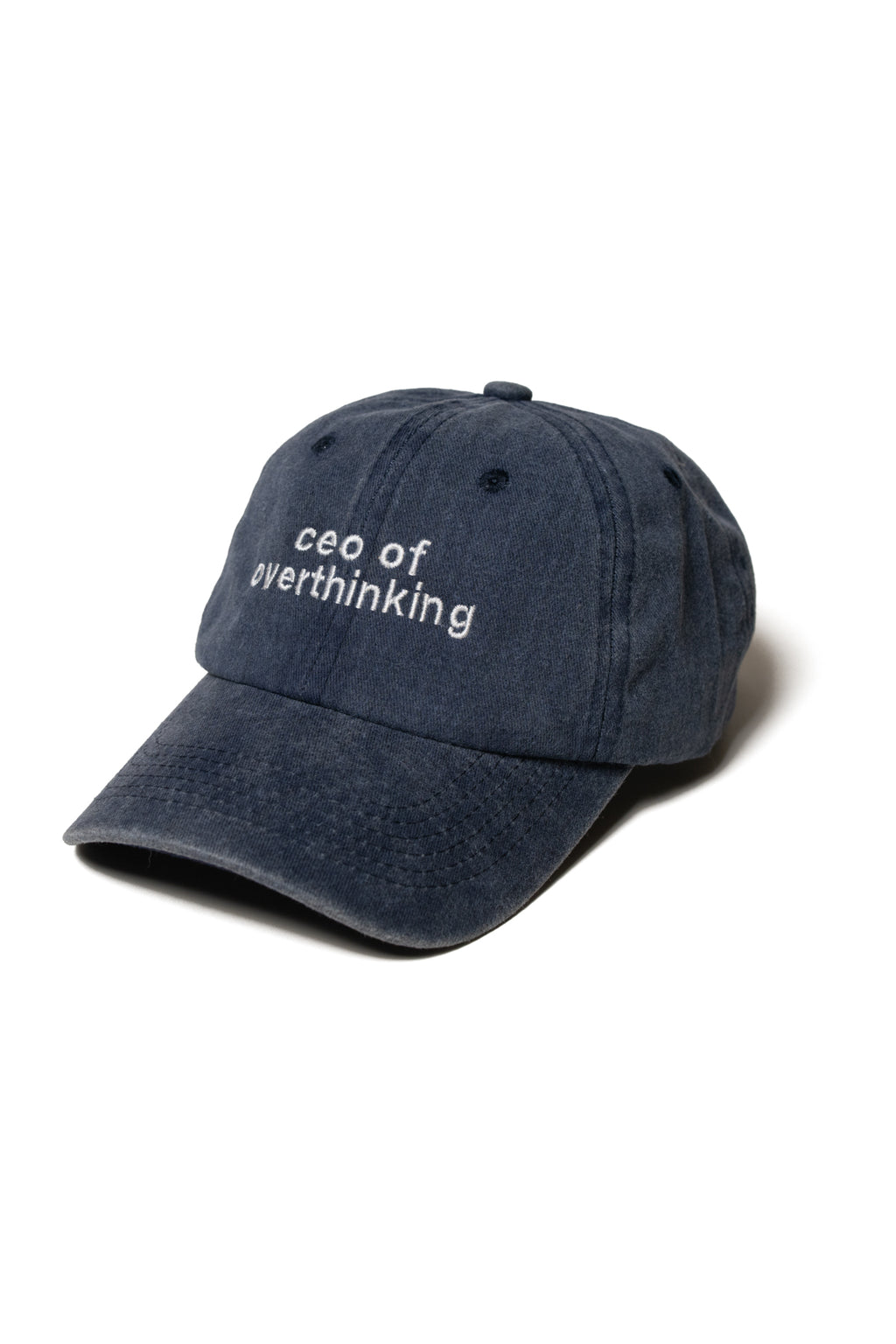 Yazı Nakışlı Şapka Pamuk Kumaşlı ve Ceo of Overthinking Sloganlı Şapka