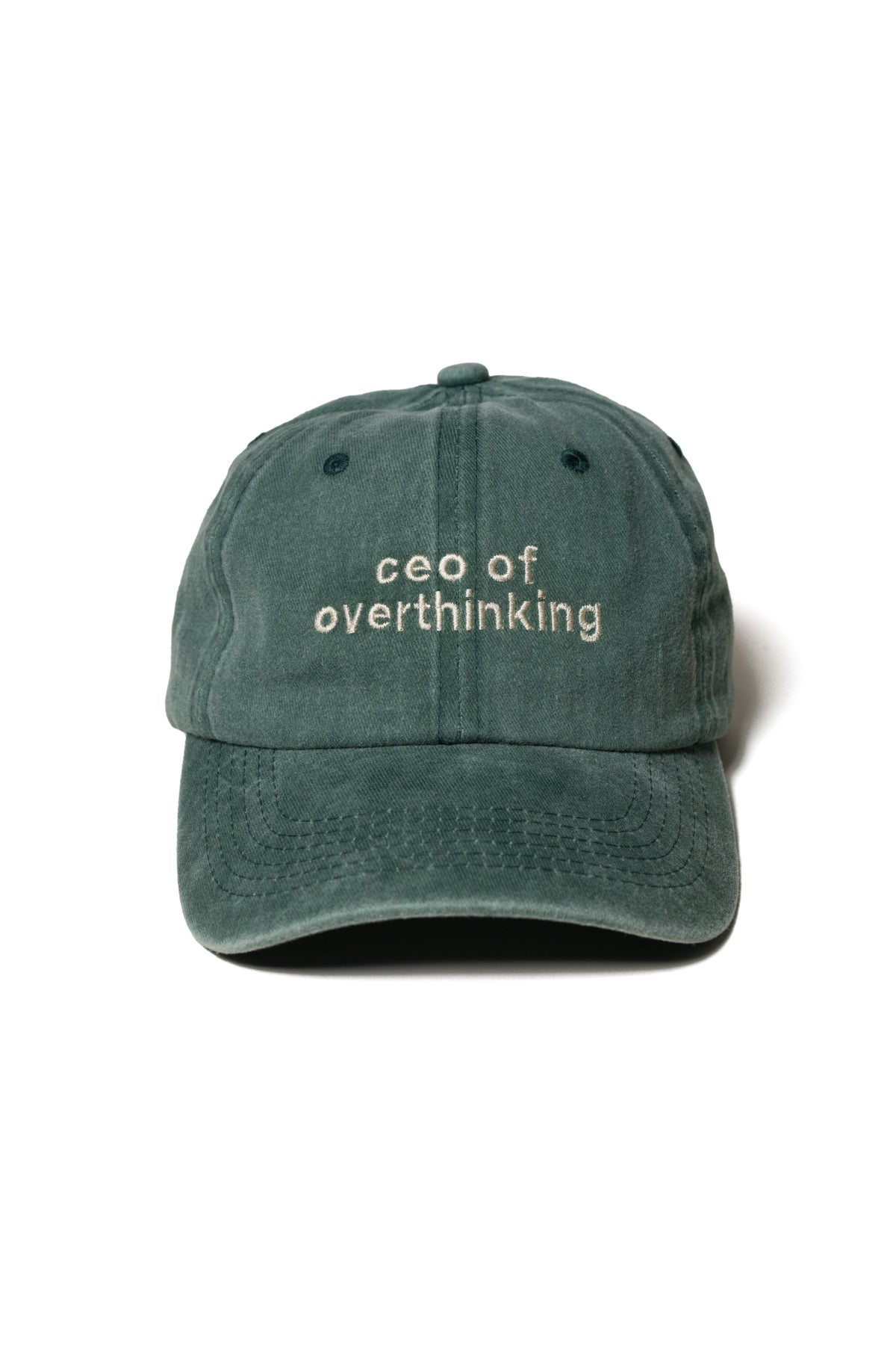 Yazı Nakışlı Şapka Pamuk Kumaşlı ve Ceo of Overthinking Sloganlı Şapka