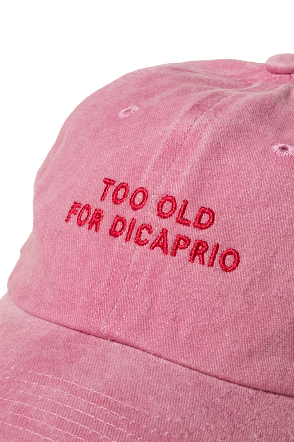 Nakışlı Şapka too old for dicaprio Yıkamalı Kumaşlı ve Yazı Nakışlı Şapka Pamuklu Siperlikli Ayarlı Şapka Günlük Tarz