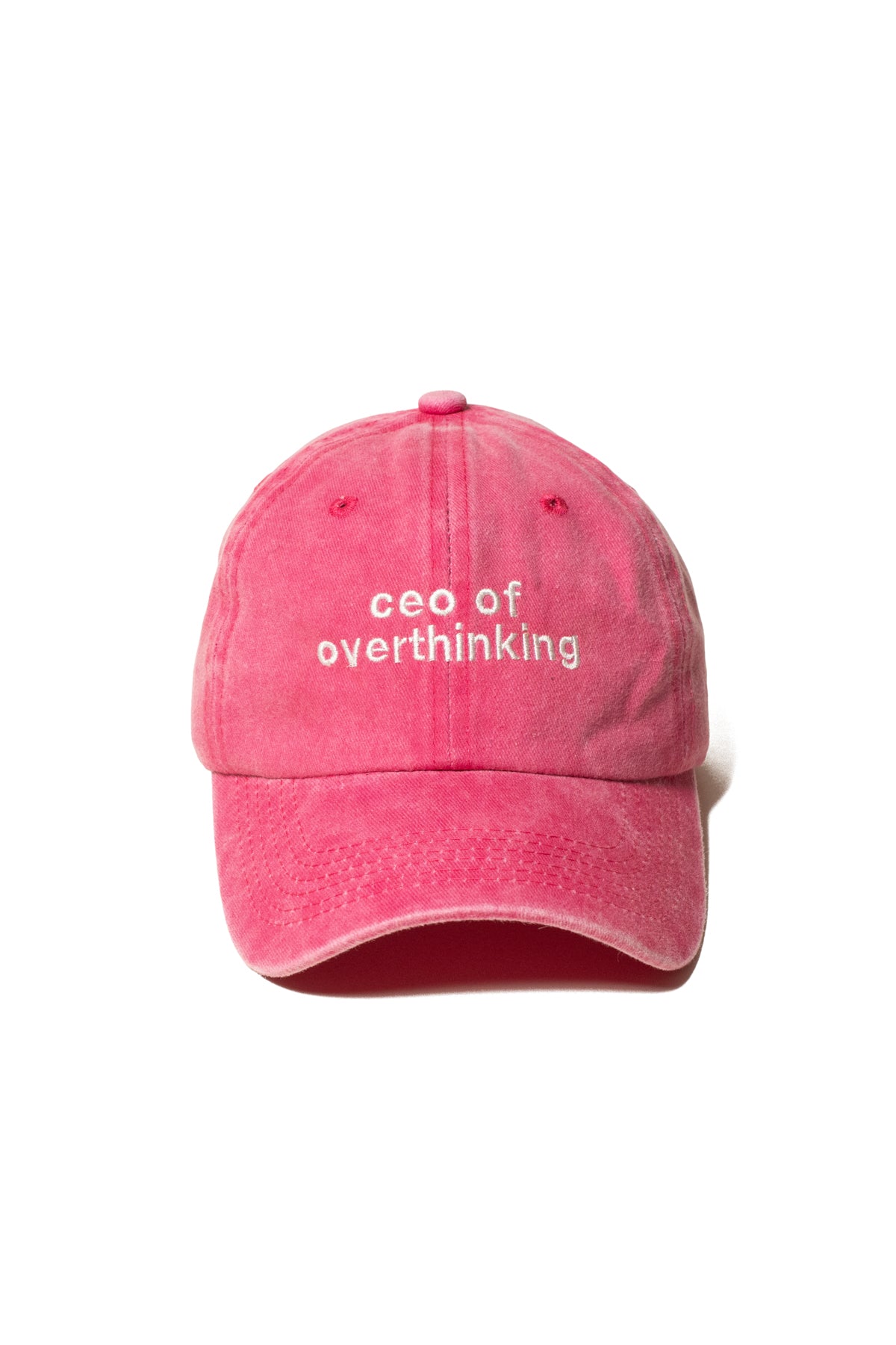 Yazı Nakışlı Şapka Pamuk Kumaşlı ve Ceo of Overthinking Sloganlı Şapka