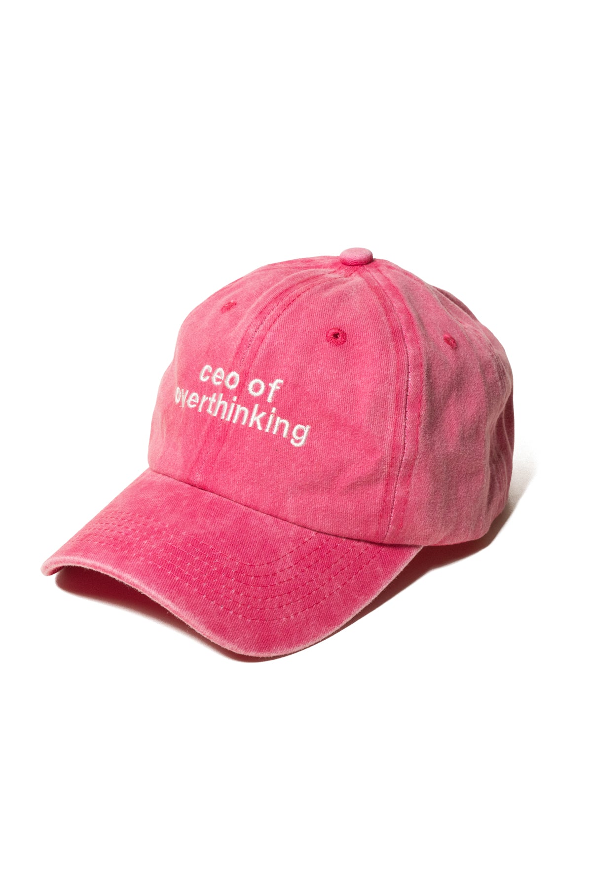 Yazı Nakışlı Şapka Pamuk Kumaşlı ve Ceo of Overthinking Sloganlı Şapka
