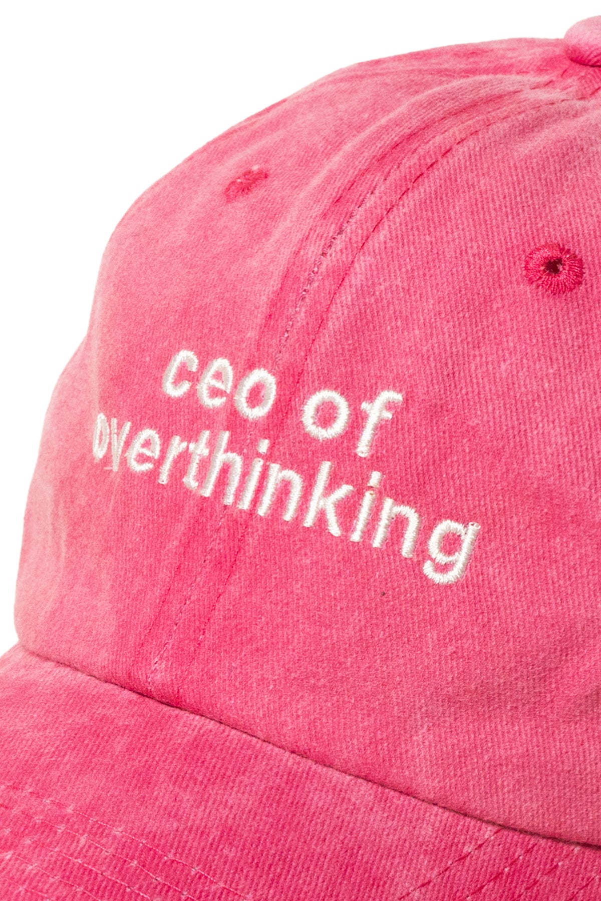 Yazı Nakışlı Şapka Pamuk Kumaşlı ve Ceo of Overthinking Sloganlı Şapka