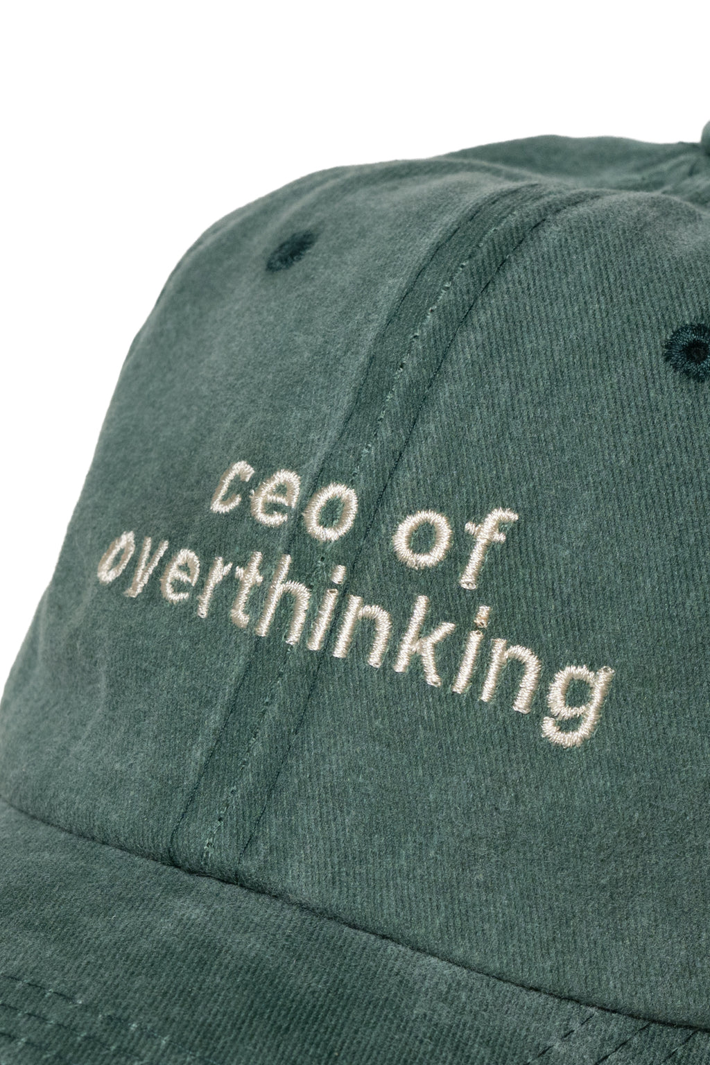 Yazı Nakışlı Şapka Pamuk Kumaşlı ve Ceo of Overthinking Sloganlı Şapka