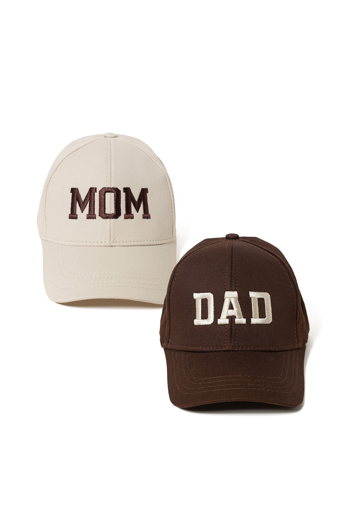 Nakışlı Mom Dad Anne Baba Şapka 2li Paket Yıkamalı Kumaşlı ve Yazı Nakışlı Şapka Pamuklu Siperlikli Ayarlı Şapka Günlük Tarz