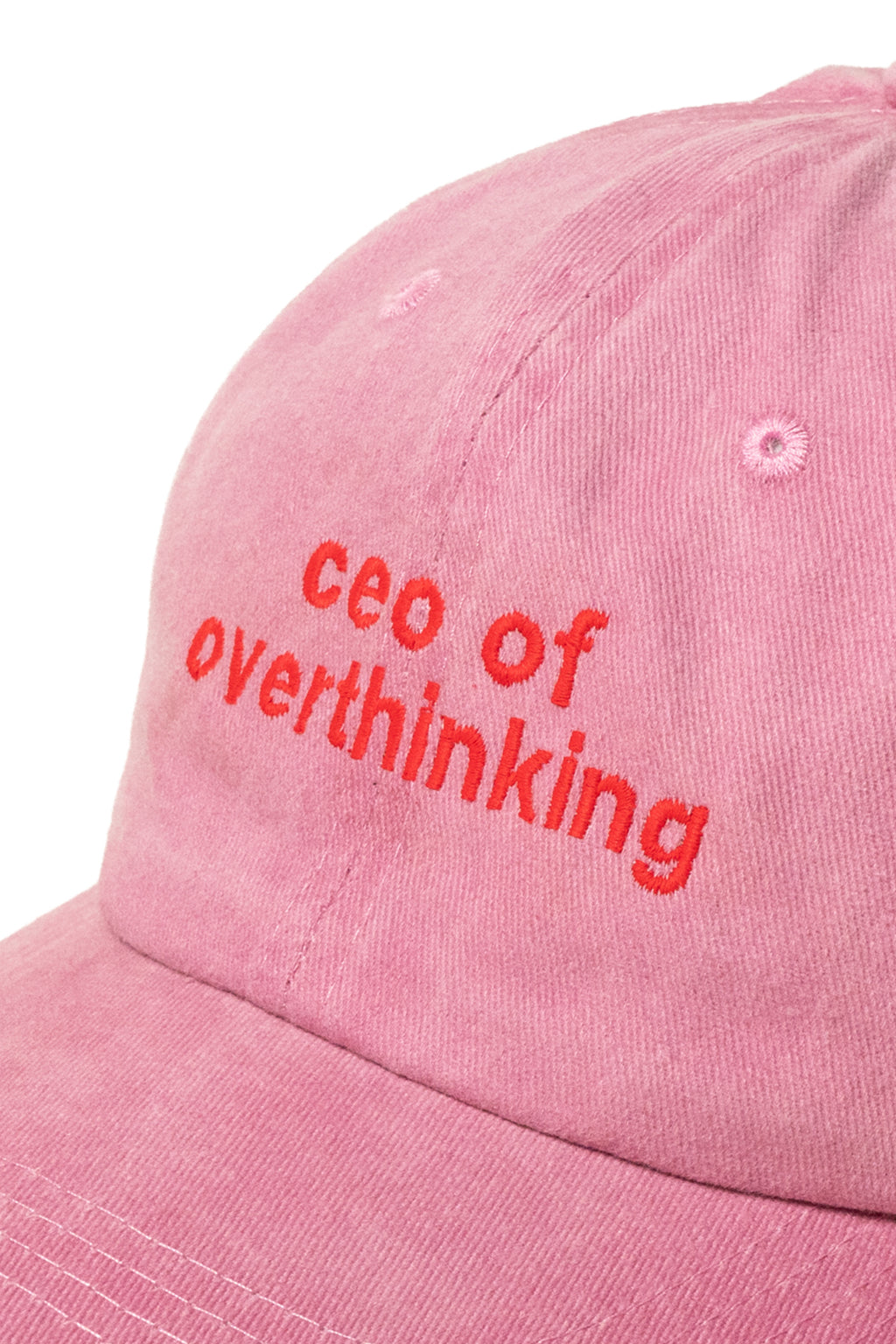 Yazı Nakışlı Şapka Pamuk Kumaşlı ve Ceo of Overthinking Sloganlı Şapka